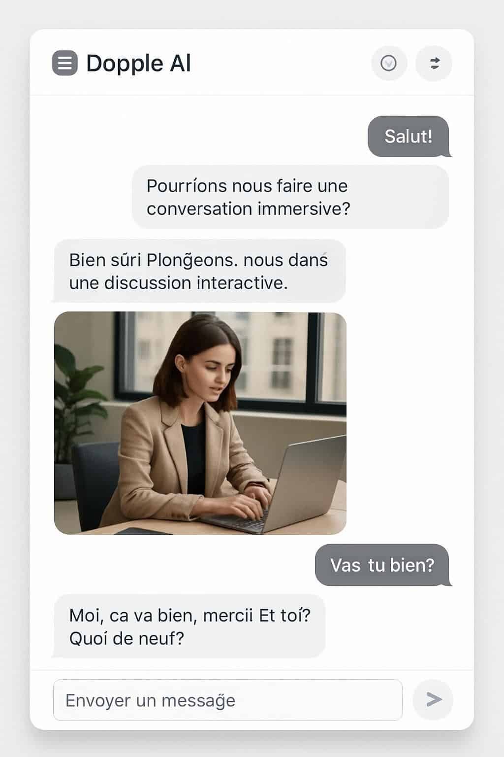 Découvrez Dopple AI, votre point de départ pour explorer et maîtriser l'intelligence artificielle. Rejoignez-nous et vivez une aventure technologique unique dès aujourd'hui.